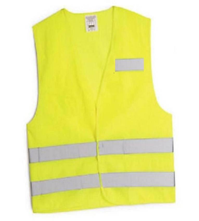 GILET JAUNE FLUO SANS MANCHE REFLECHISSANT SECURITE PIETON, VELO, MOTO, VEHICULE